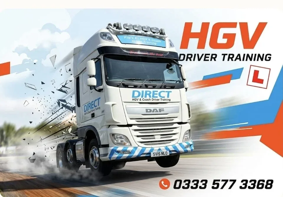 Direct HGV branded DAF XF truck — Fife's #1 HGV and coach driver training