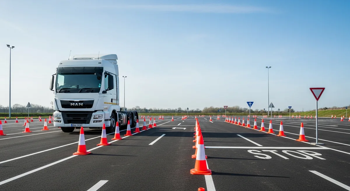 HGV training yard in Kirkcaldy, Fife, serving Bathgate trainees